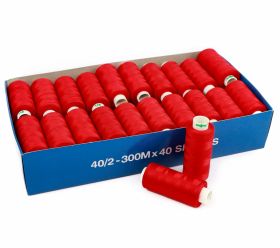 Sewing Thread - Sewing Thread 40/2, 300 m, Red (40 spools/box)DorTak