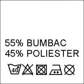 Etichete (imprimate, tesute, carton, cauciuc, adezive) - Etichete Compozitie 55% BUMBAC si 45% POLIESTER (1000 bucati/pachet)