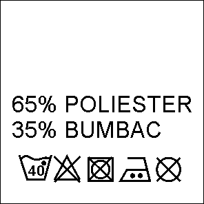 Composition Labels 65% Polyester and 35% Cotton (1000 pcs/pack) 