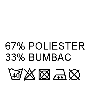 Composition Labels 67% Polyester and 33% Cotton (1000 pcs/pack) 