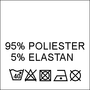 Composition Labels 95% Polyester and 5% Elastane (1000 pcs/pack) 