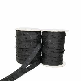 Snap Fastener Tape, 25 mm, White, Black (50 meters/roll) - Snap Fastener Tape, 25 mm, White, Black (50 meters/roll)