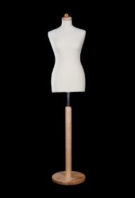 Manechin Semireglabil, marime 42-54, Femeie Bust Croitorie Poliuretan, Femeie, Marime 46, Ecru, - Model Baza Rotunda
