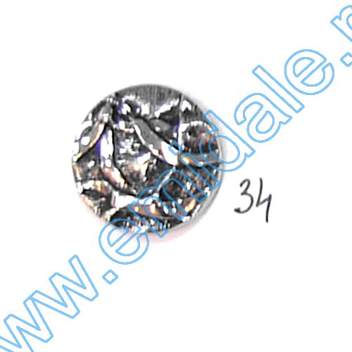 Buttons A832, Size 32, Silver (100 pcs/pack)