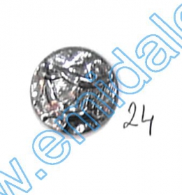 Metallized plastic buttons AB3429, Size 32 (144 pcs/pack) - Buttons A832, Size 24, Dark Silver (100 pcs/pack)