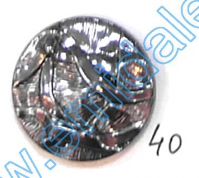 Metalized Plastic Button JU467/24 (100 pcs/pack) - Buttons A832, Size 40, Dark Silver (100 pcs/pack)