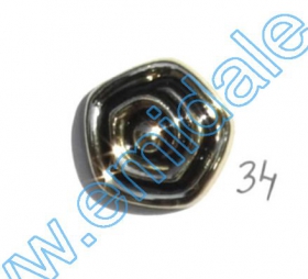 Metalized Plastic Buttons ABH024-4, Size 36 (144 pcs/pack)  - Buttons W245, Size 34, Gold (100 pcs/pack)