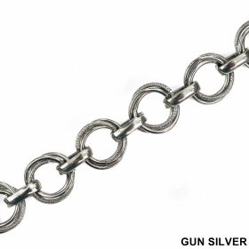 Lant Ornamental 28 mm (10 m/rola) Culoare: Auriu Lant Ornamental 28 mm (10 m/rola) Culoare: Gun Silver