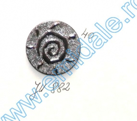 Metalized Buttons - Metalized PLastic Buttons JU882, Size 40, Silver (100 pcs/pack)