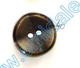 Plastic Button JU049, Size 34, Antique Brass (100 pcs/pack) - Metalized Plastic Buttons JU870, Size 40, Antique Brass (100 pcs/pack)