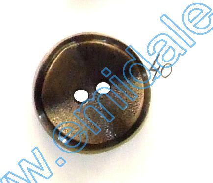 Metalized Plastic Buttons JU870, Size 40, Antique Brass (100 pcs/pack)