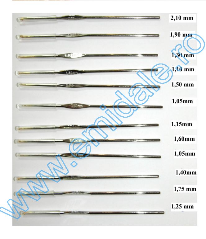 Crosete din Metal, marimi: 1.05-2.1mm (12 buc/set) - 4