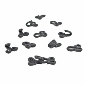 Hook and Eye - Covered Hook and Eye Clasps, Black, 37 mm (144 sets/pack)Code: 0300-4301