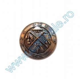 Metalized Buttons - Plastic Buttons JU798, Size 24 (100 pcs/pack)