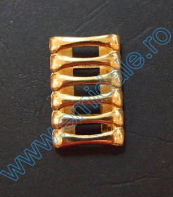 Tub Metalic Decorativ, Rotund, lungime 110 mm (10 bucati/set) - Ornament din Plastic, 35x20 mm, Auriu (6 bucati/pachet)