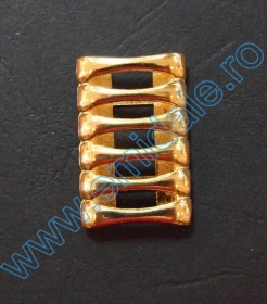 Metal Accessories - Plastic Clothing Ornament, 35x20 mm, Gold (6 pcs/pack)