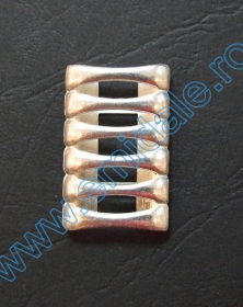 Accesorii metal - Inele si bratari metalice decorative - Ornament din Plastic, 22x20 mm, Argintiu (6 bucati/pachet)
