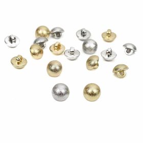 Metallized Shank Buttons Ju163/24 (100 pcs/pack) - Plastic Buttons S88, Size 16, Gold (100 pcs/pack)