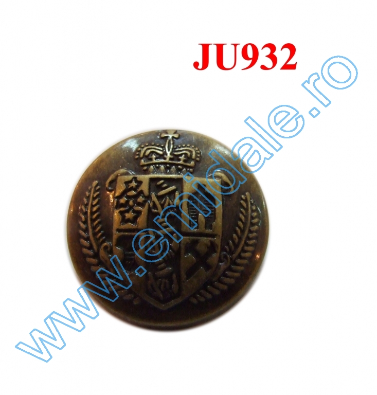 Nasture Plastic Metalizat JU932, Marimea 24, Antic Brass (100 buc/punga) 
