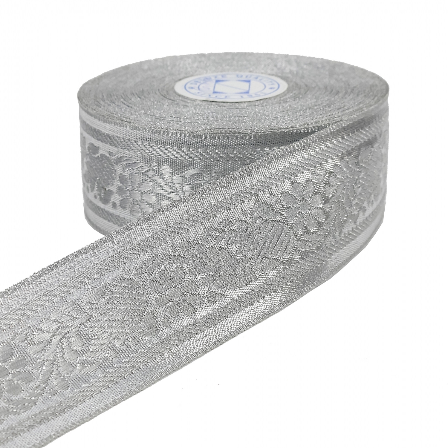 Silver Metalic Braid, width 38 mm (16.4 m/roll)