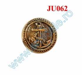 Metalized Plastic Buttons JU882, Size 34, Gold (100 pcs/pack) - Plastic Button JU062, Size 34, Gold (100 pcs/pack)