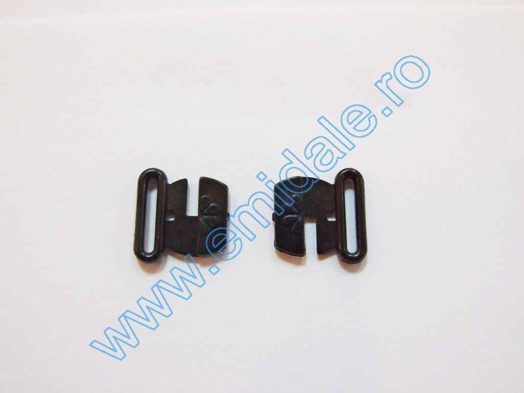 Plastic Bra Clasps, 15 mm, Black (100 pcs/pack)