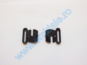 Clothes and Underwear Accessories - Plastic Bra Clasps, 15 mm, Black (100 pcs/pack)