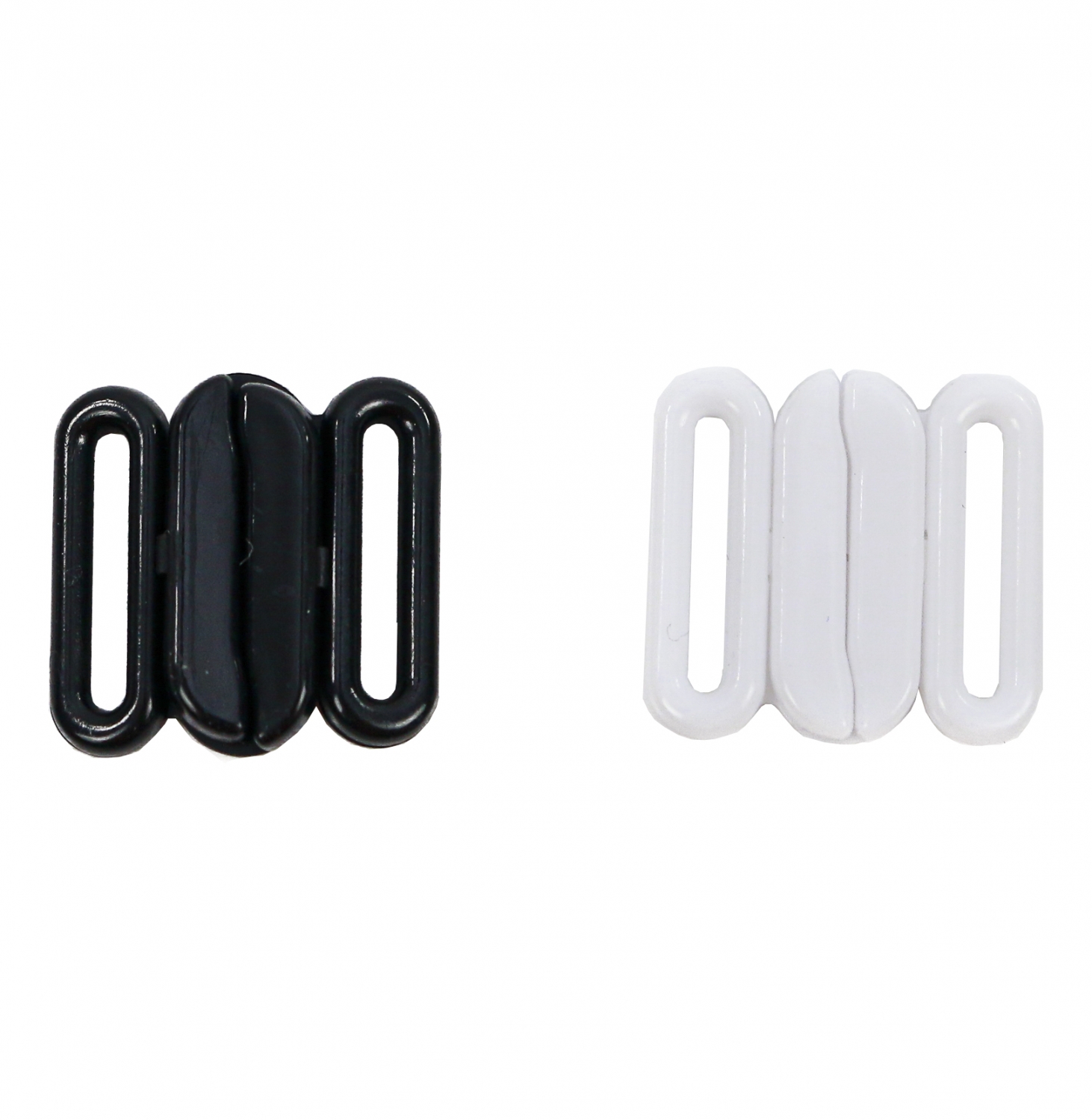 Plastic Bra Clasps, 12 mm, Black, White (100 pcs/pack)