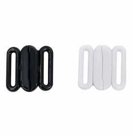 Bra Clasps, Sliders and Hooks - Plastic Bra Clasps, 12 mm, Black, White (100 pcs/pack)