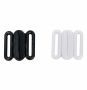 Plastic Bra Clasps, 12 mm, Black, White (100 pcs/pack) - 1