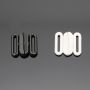 Plastic Bra Clasps, 12 mm, Black, White (100 pcs/pack) - 2