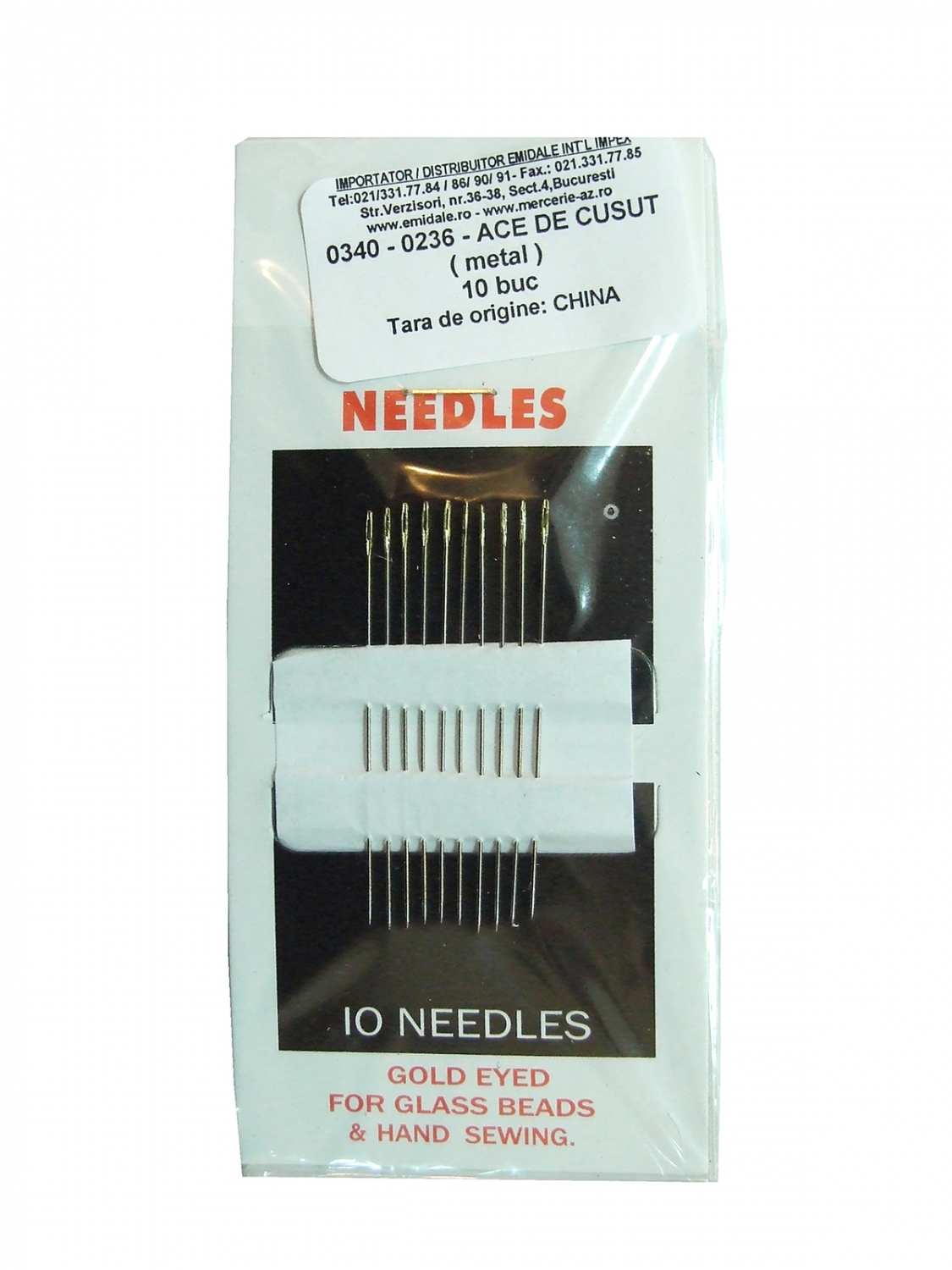 Sewing Needles (10 sets/box), Code: 0340-0236 