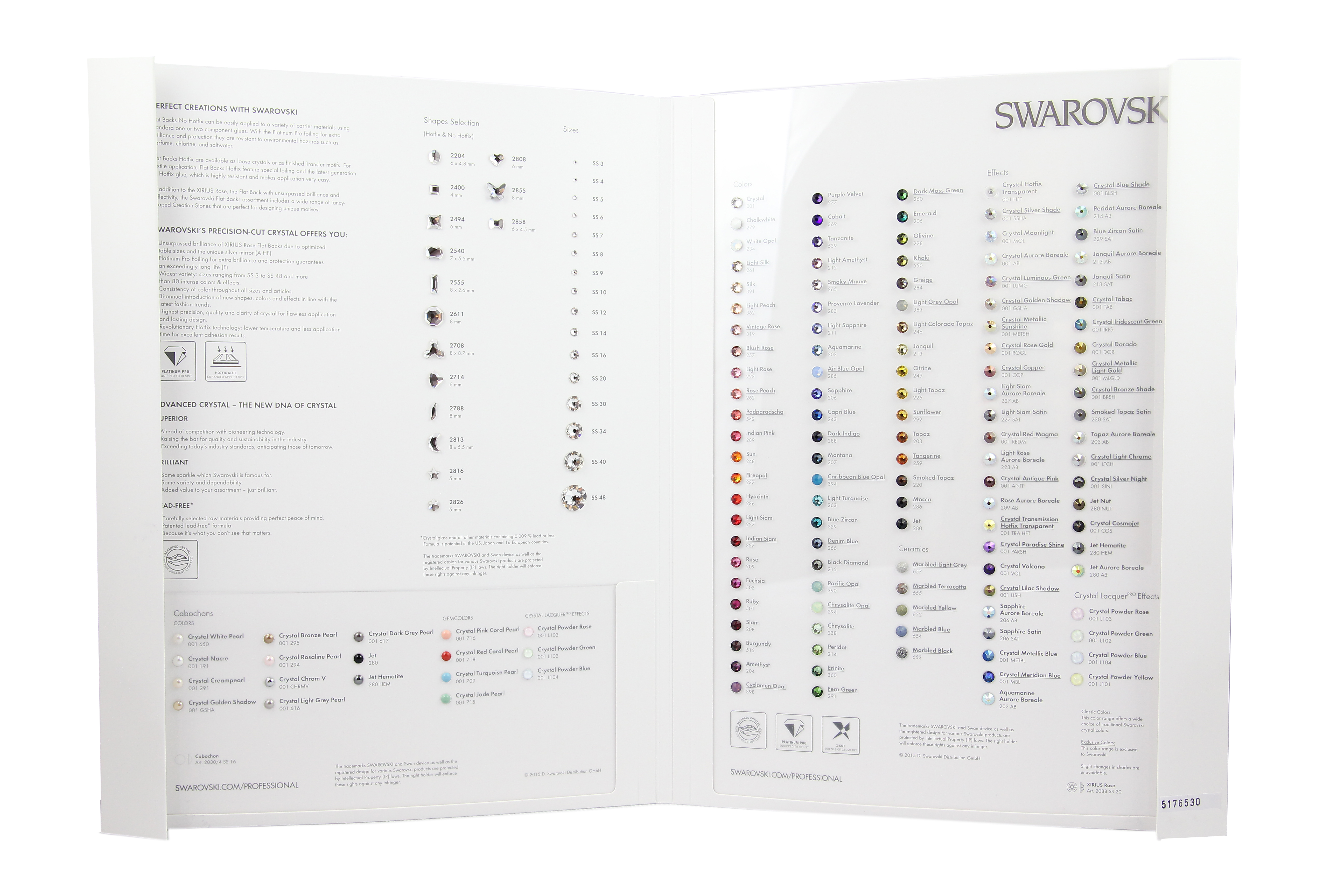 Cartela Culori pentru Cristale Hotfix si NoHotFix Swarovski Elements 