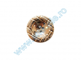 Metalized Plastic Buttons JU882, Size 34, Gold (100 pcs/pack) - Four Holes Buttons 11HB-H614, Size 34, Gold