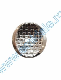 Buttons with Two Holes KOD4397/80 (10 buc/pack) - Two Holes Buttons 11HB-H618, Size 34, Silver (100 pcs/pack)