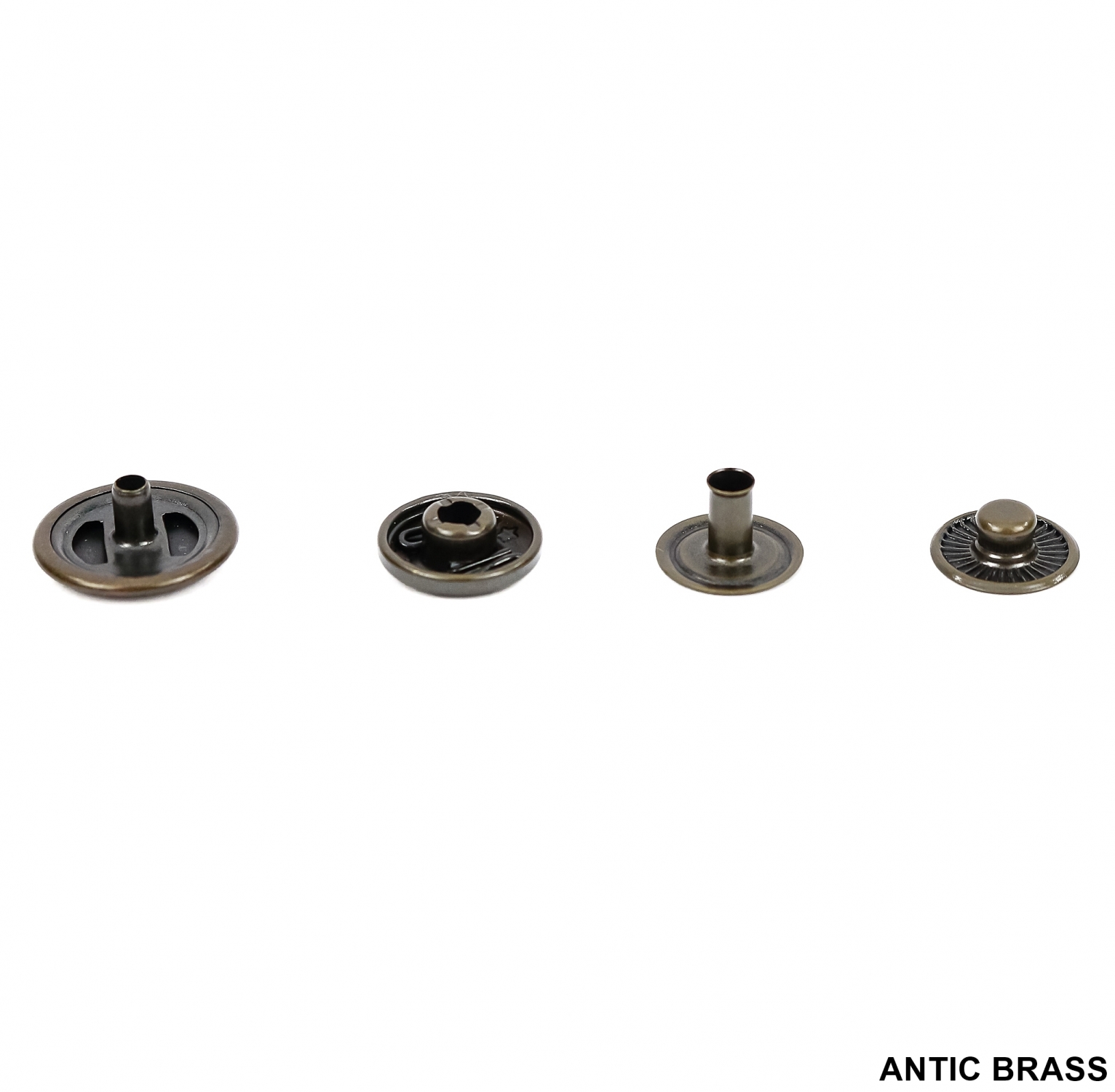 Capse Sistem S Spring, 15 mm, Nickel, Antic-brass, Black-oxid, Brass (1000 seturi/pachet) - 2