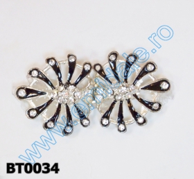 Catarame Metalice, 38 mm (100 buc/pachet) Catarame Metalice cu Strasuri (12 bucati/punga)Cod: BT0034