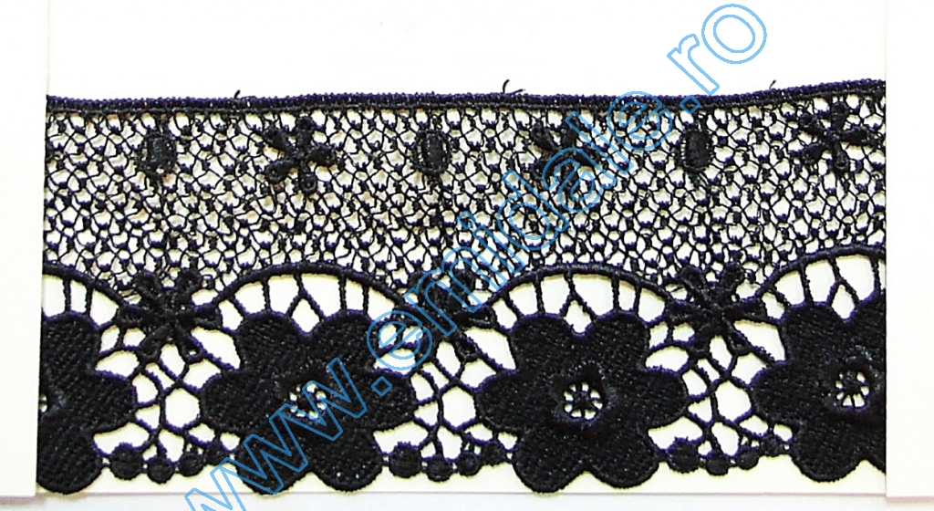 Dantela, latime 70 mm, Negru  (1 m/rola)Cod: LA1558 