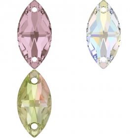 Nasturi Swarovski, 10 mm, Culoare: Jet (1 bucata)Cod: 3017 Cristale de Cusut Swarovski, 12x6 mm, Diferite Culori (1 bucata)Cod: 3223