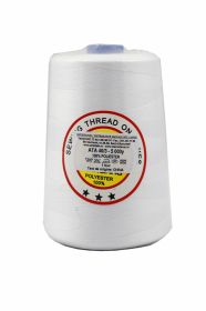 Polyester Button Thread, 40/3 (5.000 meters/cone)  - Polyester Button Thread 40/3, White (5.000 meters/cone)