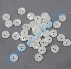 Pearl Buttons with Metallic Loop,  H221/18, Ø11 mm  (100 pcs/pack) - Buttons 10377/20 (500 pcs/pack)