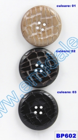 Metalized Plastic Buttons ABH024-4, Size 36 (144 pcs/pack)  - Buttons with Four Holes BP602/72 (10 pcs/pack)