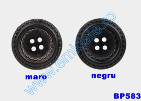 Nasturi Plastic Metalizati JU1318, Marime 34, Argintiu Mat (100 buc/pachet) Nasturi cu Patru Gauri BP583/48 (25 buc/pachet)