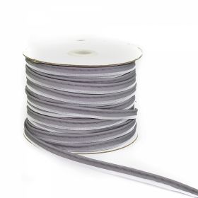 Bias Cotton, 14 mm (100 meters/roll) - Reflective Piping / Bias Cord Tape, width 10 mm, Grey (65.80 m/roll) 