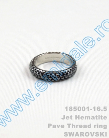 Inele Inel Swarovski Elements 185001, Marimea: 16.5, Culoare: Jet Hematite (6 buc/cutie)