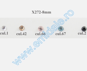 Strasuri de Cusut in Montura Metalica, 6x8 mm (100 buc/punga)Cod: R11785 - Strasuri X272, Marime 8 mm (100 buc/punga)