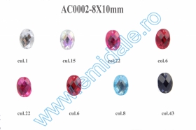 Sew-on Rhinestones - Sew-on Crystals AC0002, Size 8x10 mm (100 pcs/pack)