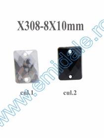 Strasuri AC0001, Marime 8x13 mm (100 bucati/punga) - Strasuri X308, Marime 8x10 mm (100 buc/punga)