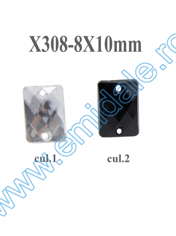 Strasuri X308, Marime 8x10 mm (100 buc/punga)