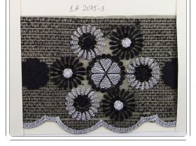 Trimmings (4,5lei/mtr) - TRim/Border LA2075 Black (1 m/roll)